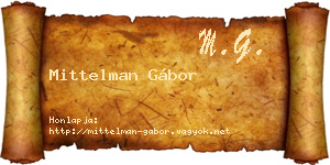 Mittelman Gábor névjegykártya