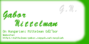 gabor mittelman business card